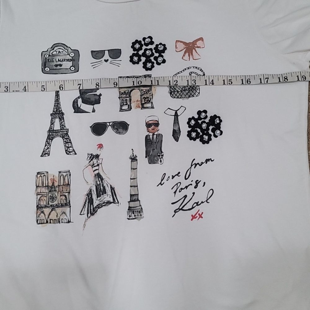 Karl Lagerfeld graphic tee size small. - Picture 4 of 8